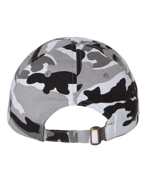Valucap VC300A Bio-Washed Classic Dad Hat - Grey Camo - back