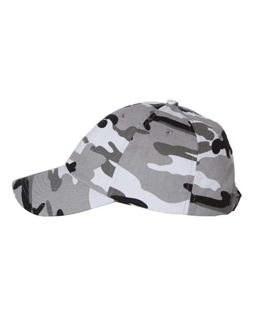 Valucap VC300A Bio-Washed Classic Dad Hat - Grey Camo - side