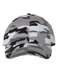 Valucap VC300A Bio-Washed Classic Dad Hat - Grey Camo - front