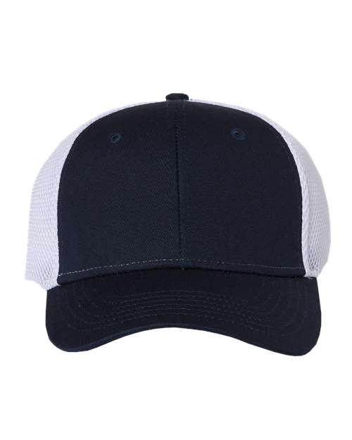 Valucap 3200 Spacer Mesh-Back Cap - Navy/ White - front