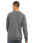BELLA + CANVAS 3901 Unisex Sponge Fleece Raglan Crewneck Sweatshirt - Grey Triblend - model back