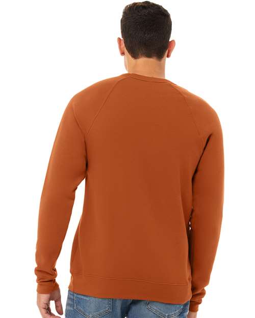 BELLA + CANVAS 3901 Unisex Sponge Fleece Raglan Crewneck Sweatshirt - Autumn - model back