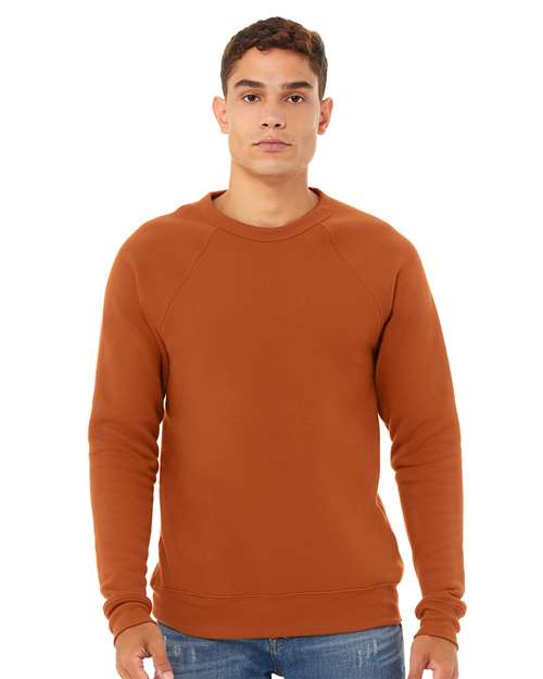 BELLA + CANVAS 3901 Unisex Sponge Fleece Raglan Crewneck Sweatshirt - Autumn - model front