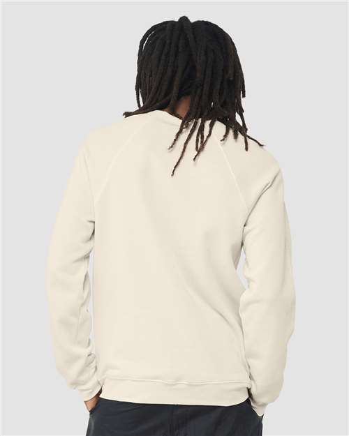 BELLA + CANVAS 3901 Unisex Sponge Fleece Raglan Crewneck Sweatshirt - Natural - model back