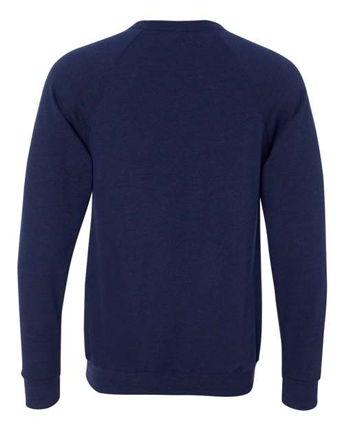 BELLA + CANVAS 3901 Unisex Sponge Fleece Raglan Crewneck Sweatshirt - Navy Triblend - back