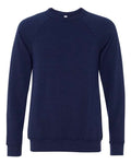 BELLA + CANVAS 3901 Unisex Sponge Fleece Raglan Crewneck Sweatshirt - Navy Triblend - front