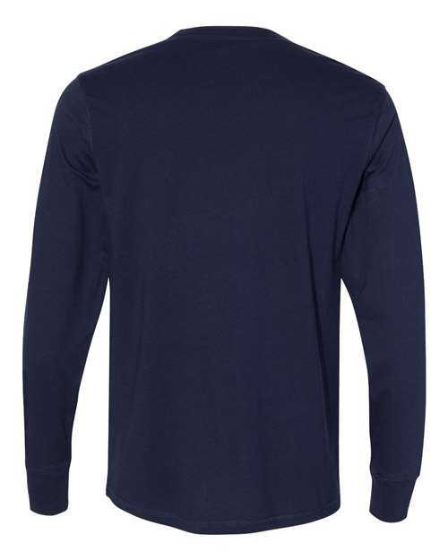 BELLA + CANVAS 3150 Men's Jersey Henley - Navy - back