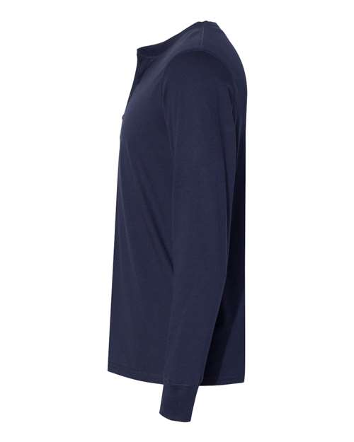 BELLA + CANVAS 3150 Men's Jersey Henley - Navy - side