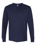 BELLA + CANVAS 3150 Men's Jersey Henley - Navy - front