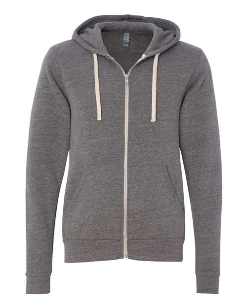 BELLA + CANVAS 3909 Unisex Triblend Sponge Fleece Full-Zip Hoodie Sweatshirt - Grey Triblend - front