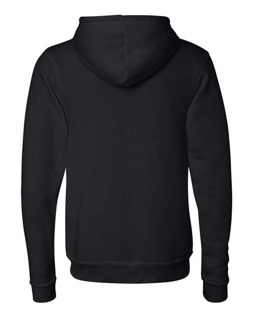 BELLA + CANVAS 3909 Unisex Triblend Sponge Fleece Full-Zip Hoodie Sweatshirt - Solid Black Triblend - back