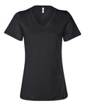 BELLA + CANVAS 6405 Women’s Relaxed Jersey V-Neck Tee - Black - front