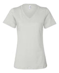 BELLA + CANVAS 6405 Women’s Relaxed Jersey V-Neck Tee - White - front