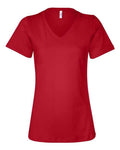BELLA + CANVAS 6405 Women’s Relaxed Jersey V-Neck Tee - Red - front
