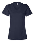 BELLA + CANVAS 6405 Women’s Relaxed Jersey V-Neck Tee - Navy - front