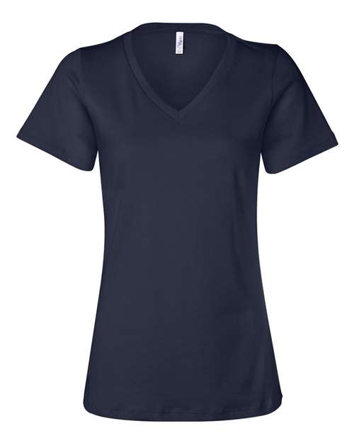 BELLA + CANVAS 6405 Women’s Relaxed Jersey V-Neck Tee - Navy - front