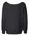 BELLA + CANVAS 7501 Women’s Sponge Fleece Wide Neck Sweatshirt - Solid Black Triblend - back