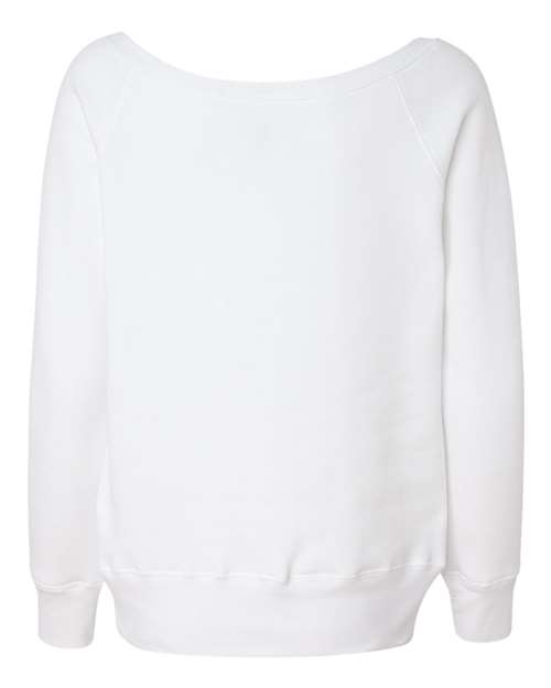 BELLA + CANVAS 7501 Women’s Sponge Fleece Wide Neck Sweatshirt - Solid White Triblend - back