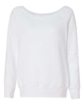 BELLA + CANVAS 7501 Women’s Sponge Fleece Wide Neck Sweatshirt - Solid White Triblend - front