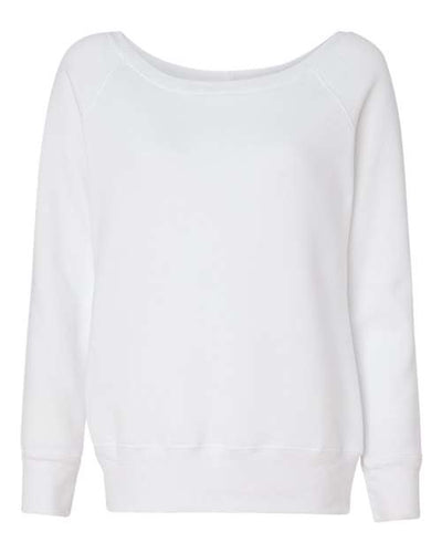 BELLA + CANVAS 7501 Women’s Sponge Fleece Wide Neck Sweatshirt - Solid White Triblend - front