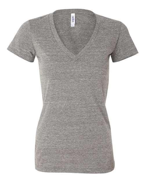 BELLA + CANVAS 8435 Women’s Triblend Deep V-Neck Tee - Grey Triblend - front