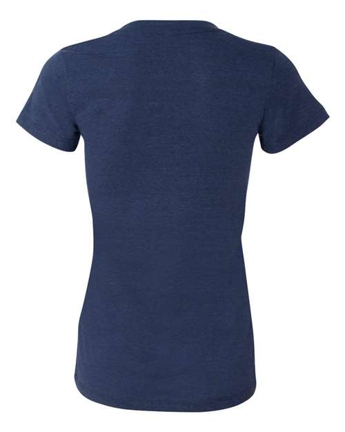 BELLA + CANVAS 8435 Women’s Triblend Deep V-Neck Tee - Navy Triblend - back