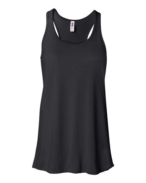 BELLA + CANVAS 8800 Women's Flowy Racerback Tank - Black - front
