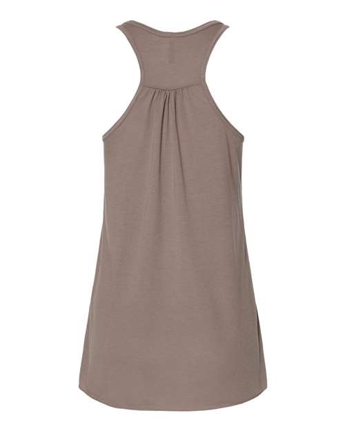 BELLA + CANVAS 8800 Women's Flowy Racerback Tank - Pebble Brown - back