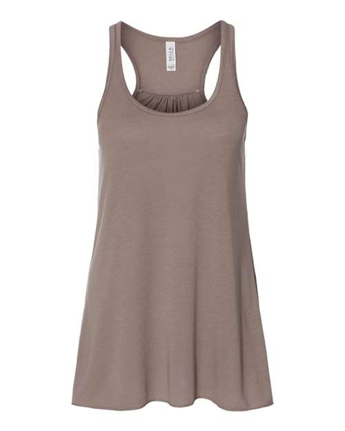 BELLA + CANVAS 8800 Women's Flowy Racerback Tank - Pebble Brown - front