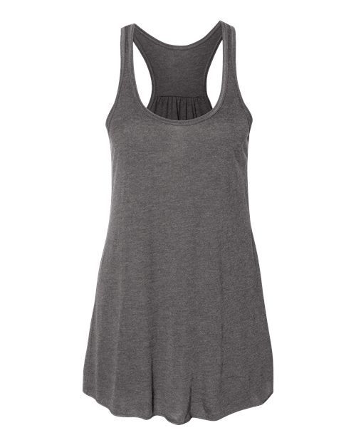BELLA + CANVAS 8800 Women's Flowy Racerback Tank - Dark Grey Heather - front