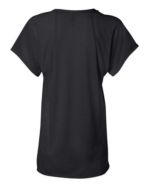 BELLA + CANVAS 8801 Women’s Flowy Raglan Tee - Black - back