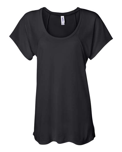 BELLA + CANVAS 8801 Women’s Flowy Raglan Tee - Black - front