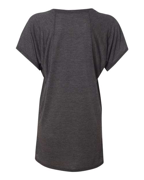 BELLA + CANVAS 8801 Women’s Flowy Raglan Tee - Dark Grey Heather - back
