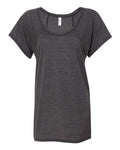 BELLA + CANVAS 8801 Women’s Flowy Raglan Tee - Dark Grey Heather - front