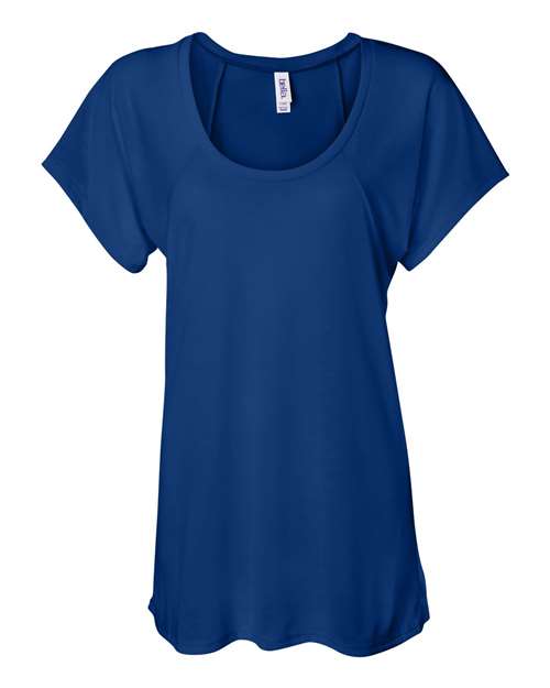 BELLA + CANVAS 8801 Women’s Flowy Raglan Tee - True Royal - front