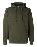 Independent Trading Co. SS4500 Midweight Hooded Sweatshirt - Army Heather - flat front