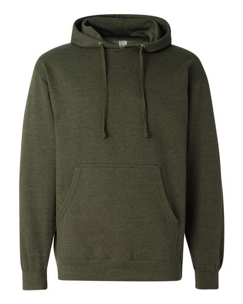 Independent Trading Co. SS4500 Midweight Hooded Sweatshirt - Army Heather - flat front