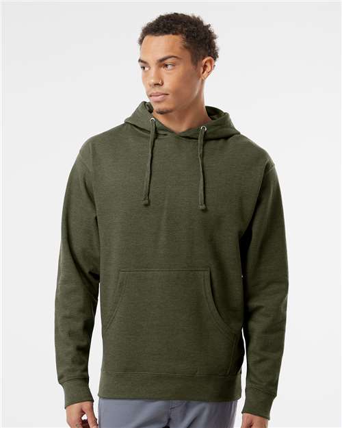 Independent Trading Co. SS4500 Midweight Hooded Sweatshirt - Army Heather - model front