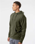 Independent Trading Co. SS4500 Midweight Hooded Sweatshirt - Army Heather - model side