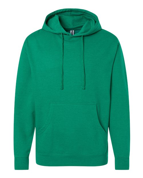 Independent Trading Co. SS4500 Midweight Hooded Sweatshirt - Kelly Green Heather - flat front