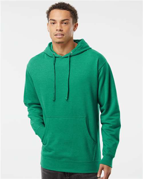 Independent Trading Co. SS4500 Midweight Hooded Sweatshirt - Kelly Green Heather - model front