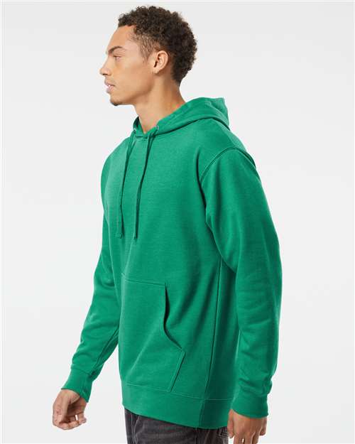 Independent Trading Co. SS4500 Midweight Hooded Sweatshirt - Kelly Green Heather - model side