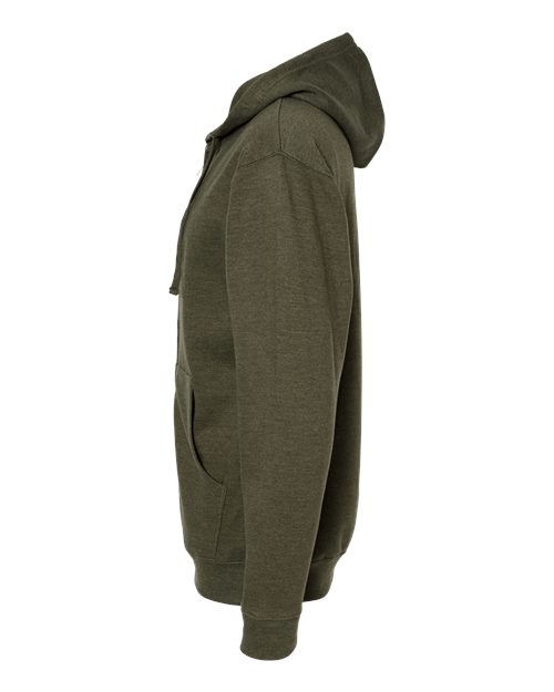 Independent Trading Co. SS4500Z Midweight Full-Zip Hooded Sweatshirt - Army Heather - side