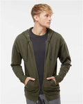 Independent Trading Co. SS4500Z Midweight Full-Zip Hooded Sweatshirt - Army Heather - model front