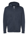 Independent Trading Co. SS4500Z Midweight Full-Zip Hooded Sweatshirt - Classic Navy Heather - flat front