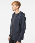 Independent Trading Co. SS4500Z Midweight Full-Zip Hooded Sweatshirt - Classic Navy Heather - model side