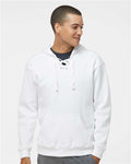 J. America 8830 Men's Sport Lace Hooded Sweatshirt - White - model front