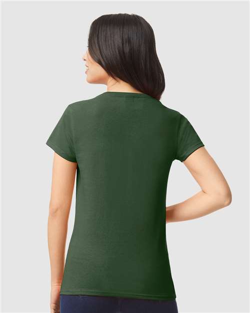Gildan 5000L Women's Heavy Cotton T-Shirt - Forest Green - model back