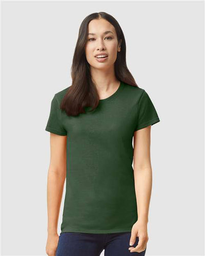 Gildan 5000L Women's Heavy Cotton T-Shirt - Forest Green - model front