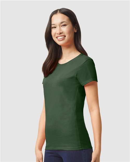 Gildan 5000L Women's Heavy Cotton T-Shirt - Forest Green - model side